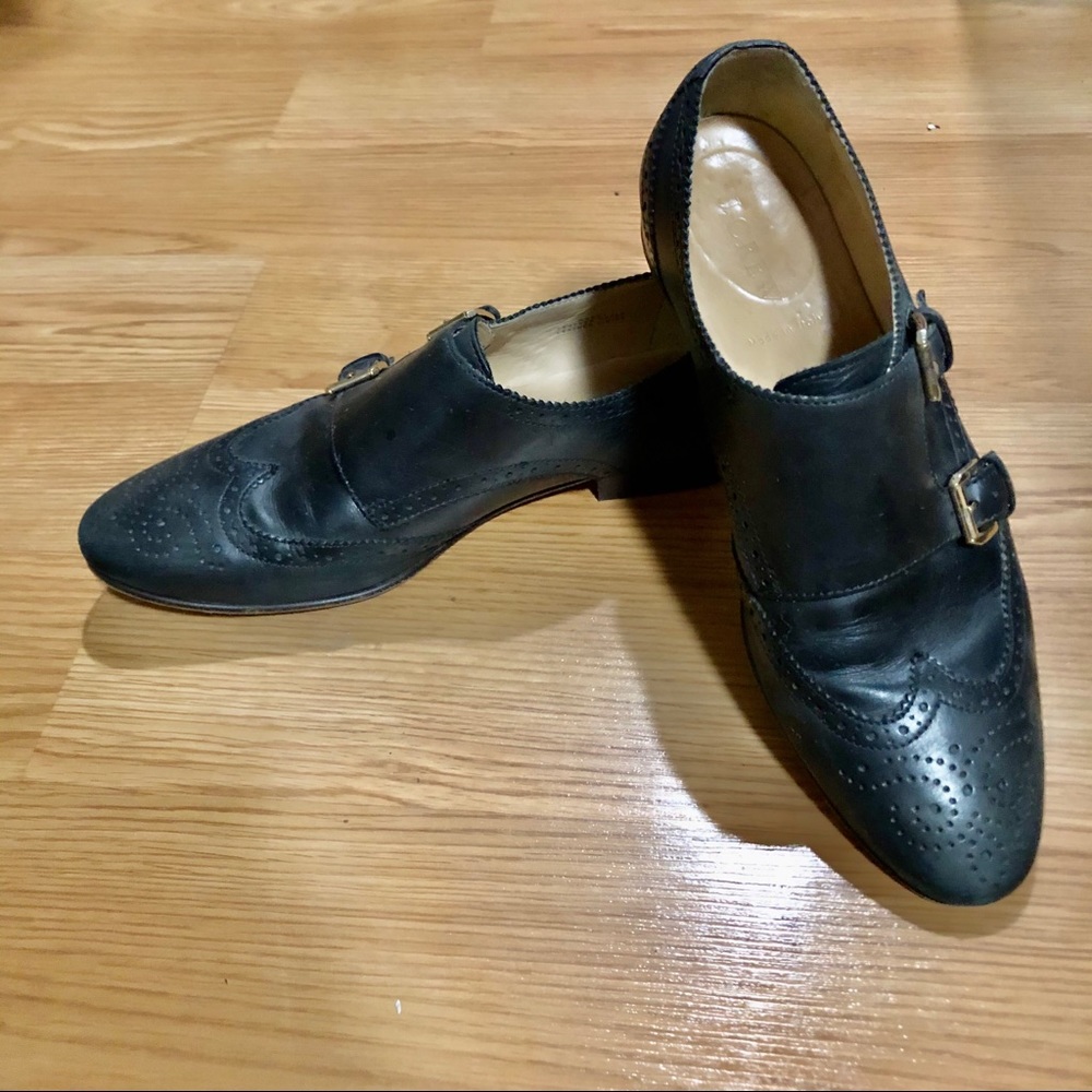 J. Crew leather double monk strap Oxford shoes